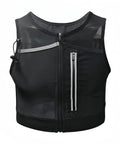 Trail Running Hydration Pack With Phone Holder Reflective Trek Vest For Teens L Size with front zipper and side pockets