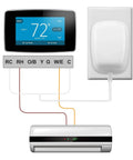24 Volt Power Adapter Transformer C Wire Thermostat Adapter For Ring Doorbell And Thermostat Compatible With Ecobee Sensi And Honeywell 25 Foot Cable Included Easy Install Plug And Play connected to a thermostat and HVAC unit