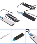 Two Pack Tattoo Foot Pedal Switch with Quarter Inch 6.35mm Plug and Stainless Steel Clip Cord, Long 1.5m Cable