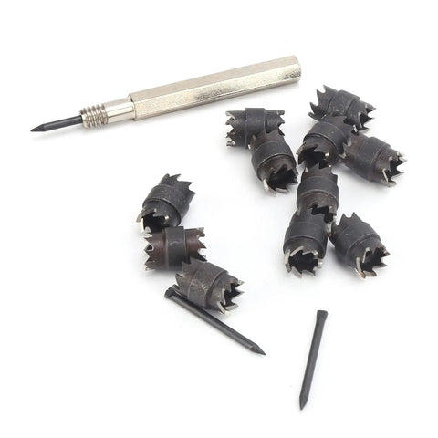 Spot Weld Cutter Set 13 Piece Double Sided 3/8 Inch Kit with drill bits for Pro Grade Weld Removal on metal sheets