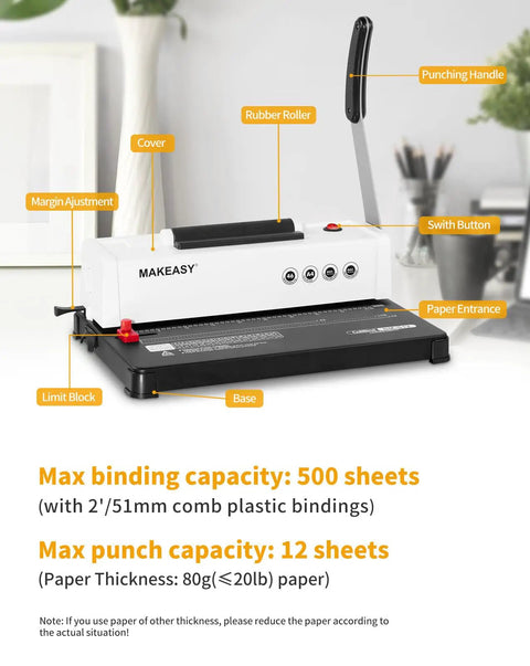 Smooth Operator Electric Spiral Binding Machine For Home Office, No Fuss Coil Insert With 4:1 Pitch, Punches 12 Sheets For A4 A5 Letter Size, Total Bang For Your Buck With 5 16 Inch Coils And Pliers