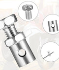 Close-up of Universal Throttle Cable Ends Kit with twenty durable stainless steel one eighth inch stops and crimp clamps for repair