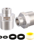Lead-Free RV Faucet Adapter 1/2 to 3/8 Reducer for No-Fuss Faucet Hookups - Stainless Steel 304 Compression Fittings, Set of 2