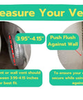 Instructions for using 90 Degree Dryer Vent Hose Connector Kit For Tight Spaces with 90° elbow and fit for 3.95 to 4.15 inch ducts