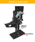 Heavy Duty Farm Jack 60 Inch Utility Lifting Tool close-up on lifting arm and base thickness measurements for durability