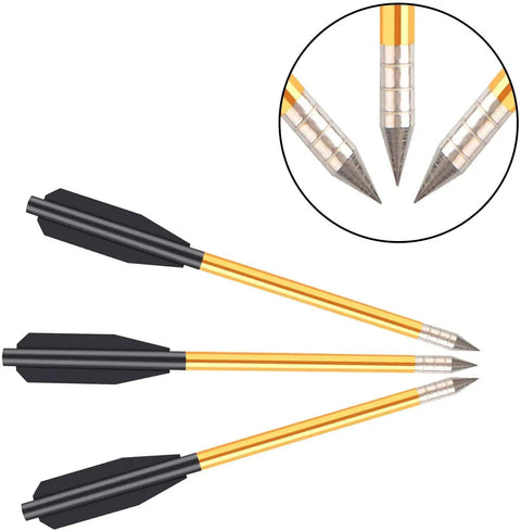 Mini Crossbow Bolts 6.3 Inch Aluminum Arrows For 50-80 Lbs Pistol Crossbow, 36 Pack, with sharp steel tips close-up