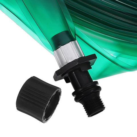 Flat Soaker Hose With Perforated Holes For Even Yard Watering Flexible PVC Low Profile Sprinkler Hose 7.5m connector detail