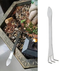 4 Pack Bonsai Rake Set Stainless Steel Root Rake Mini Kumade For Bonsai And Indoor Plants with anti-slip handle in use