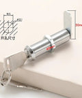 Mini Cam Lock With Two Keys For Cabinet And Drawer Hardware 12mm Diameter Zinc Alloy shown with dimensions