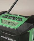 Close-up of display and controls on 18V MultiVolt Cordless Bluetooth Radio With 15 Level Bass And Treble Equalizer, Tool Body Only