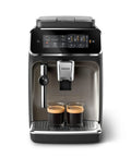 Fully Automatic Espresso Machine With One Touch Milk Frother And Quiet Ceramic Grinder Crafts Top Shelf Coffee Fast, dual shot brew.