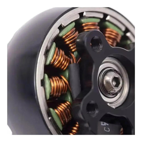 Close-up of 2809 Brushless RC Motor 1250KV/800KV with copper coils and 5mm shaft for 7 to 8 inch FPV drones.