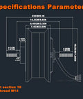 Technical diagram of 11 Inch 3500W Brushless Tubeless Rear Hub Motor For Electric Scooters And E Bikes Quiet Operation 48 72V Conversion Kit.