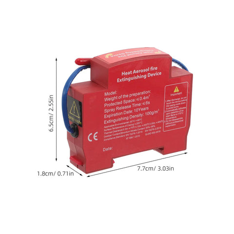 Slick Automatic Aerosol Fire Extinguisher With Smart Sensor Detection compact size red device for emergency use in vehicles and workshops.