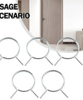 Premium Heavy Duty 5 Piece Stainless Steel Door Handle Springs Kit For Interior Lever Knob Repair And Torsion Latch Fix With Durable Replacement Parts To Bring Your Doors Back To Life Fast And Smoothly, 5 springs on white background