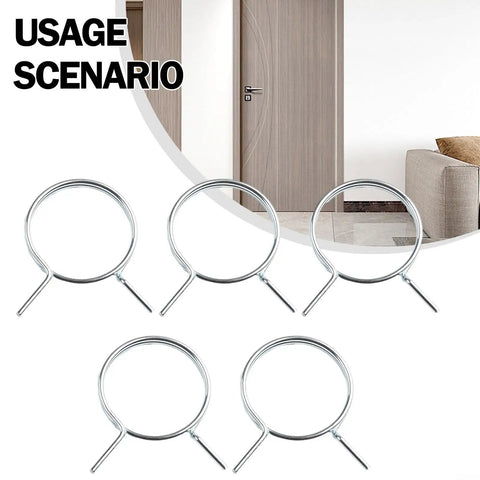 Premium Heavy Duty 5 Piece Stainless Steel Door Handle Springs Kit For Interior Lever Knob Repair And Torsion Latch Fix With Durable Replacement Parts To Bring Your Doors Back To Life Fast And Smoothly, 5 springs on white background