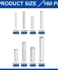 150 Piece 8 Sizes Stainless Steel Dowel Pin Set 304 Rustproof Grade Shelving Pegs Fasteners Kit For Cabinets Woodworking And Metal Projects Durable Assortment With 2mm 2.5mm 3mm 4mm And 5mm Pins, 8 sizes