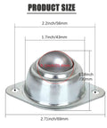 20 Pack 1 Inch Heavy Duty Carbon Steel Roller Ball Transfer Bearings Flange Mount 360 Universal Caster Swivel Wheels 400 Lb Capacity For Conveyor Belt Systems Built Tough And Ready To Roll size measurements showing diameter and dimensions.