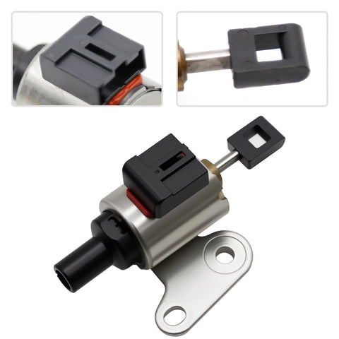 CVT transmission stepper motor with mounting tab and plug-in connector, silver body for Nissan RE0F09A/RE0F09B
