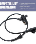 Wheel speed sensor with ABS cable, rear-left, black, OEM 3630050U2010 compatible