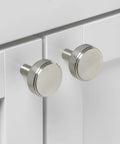 Smooth Round Cabinet Knob Satin Nickel Finish One And A Half Inch Diameter Solid Zinc Construction Durable And Easy DIY Friendly Install