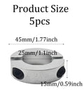 0.98 Inch Bore Aluminum Shaft Collar Double Split Two Piece Clamping Collar with Set Screw shown in 25mm bore size