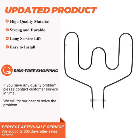 Oven Bake Element WB44T10011 Replacement For Kenmore GE Ovens Bottom Heating Element Delivers Even Heat For Baking And Easy Fit Replaces WB44T10059 820921 AP2030997 PS249286 Fits JBP78WB4WW JBP66WB4WW JBP78WB1WW JCBP80SK2SS image showing heating element.