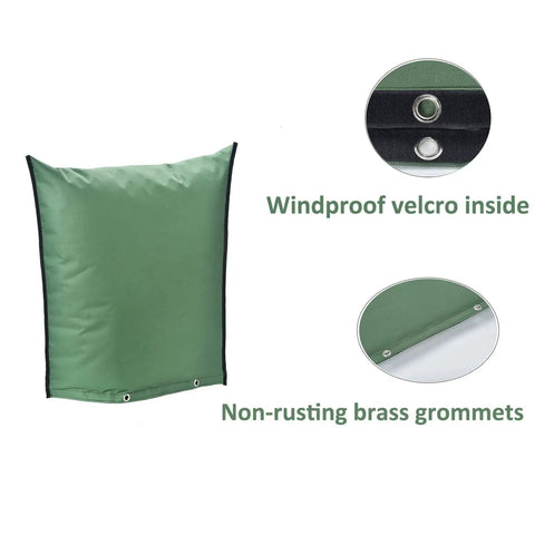 All Weather Insulated Pouch For Outdoor Backflow Preventer And Sprinkler Valves, Winter Freeze Protection, 16 W x 20 H, Green
