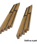 Premium Solid Wood Equalizer Table Slide Set For Pedestals 40 Inch Extension Pair showing smooth glides, sold as a pair.