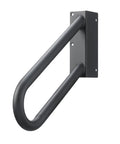 Heavy Duty Steel Jamb Mount Grab Bar For Front Porch Steps And Decks Hella Sturdy Left Handed Handrail with weather-resistant black finish.
