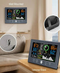 All In One Wireless Indoor Outdoor Weather Station For Home Setup With Rain Gauge Atomic Clock Wind Speed And Direction Display