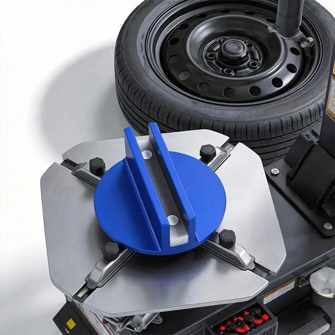 Precision Magnetic Socket Pad Welding Adapter With Robust Aluminum Alloy Construction For Frame Guide Rail Setup Ensures Secure Alignment And Durable Performance On Any Vehicle Job In Blue Set on tire changer.