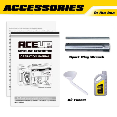 Accessories for 4350 Watt Gas Generator For Home Use With 3600 Running Watts And 4350 Peak Portable Power On The Go included