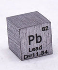 0.39 Inch 10mm Lead Cube Pb 99.9 Percent Pure With Acrylic Display Case Heavy Metal Block for Science Class, engraved periodic table.