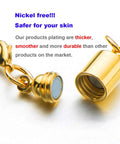 Close-up of gold finish magnetic Screw-In Lobster Clasps For Necklaces And Bracelets With Magnetic Lock, 4 Pack.