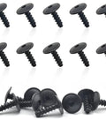 50 Pack Self Tapping T20 Screws for Fender Liner Splash Shield Bumper Cover Replacement N90974701, carbon steel, black finish