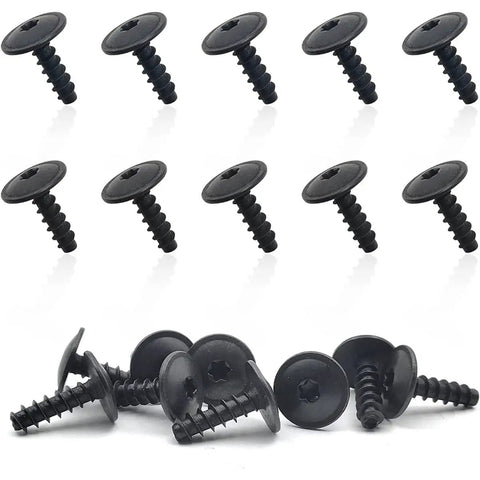 50 Pack Self Tapping T20 Screws for Fender Liner Splash Shield Bumper Cover Replacement N90974701, carbon steel, black finish