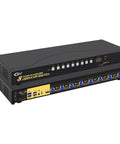 8 Port HDMI KVM Switch Delivering Smooth 4K 60Hz Video And USB 3.0 Ports, top view with LED indicators and multiple USB connections.