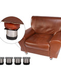 Adjustable Stainless Steel Cabinet Legs With 15mm Height Adjustment 60 By 60 By 50 Mm used on a brown sofa