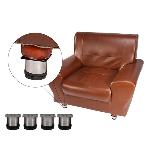 Adjustable Stainless Steel Cabinet Legs With 15mm Height Adjustment 60 By 60 By 50 Mm used on a brown sofa