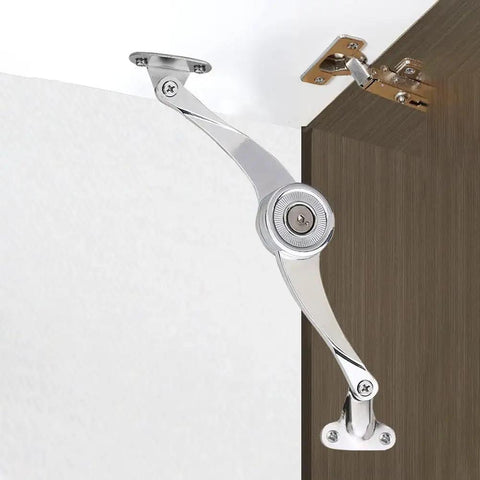 Tough As Nails Adjustable Random Stop Hinges For Kitchen Cabinet Doors With Heavy Duty Zinc Alloy Construction And Kickass Lift Up Flap Stay for door stability.