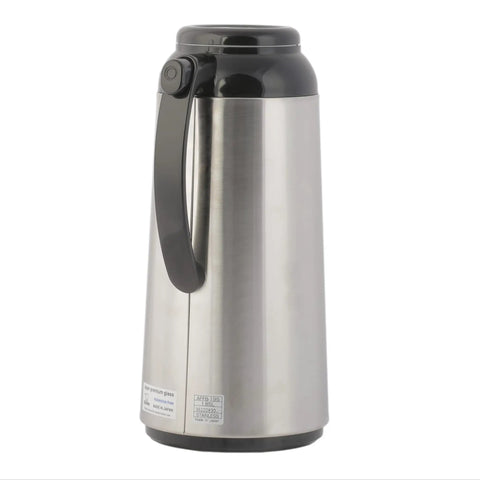 Premium Thermal Carafe 1.85 Liter Stainless Steel Vacuum Insulated with One Touch Pour Keeps Coffee Hot Longer Brushed Finish Durable Made in Japan for Home, Office, and Kitchen