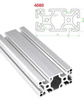 4080 Aluminum Profile Extrusion 8mm T Slot 6063 T5 Anodized Linear Rail For CNC Machine And 3D Printer European Standard Available In 800mm 900mm And 1000mm Lengths Heavy Duty DIY Metalworking Part, 4080 profile cross-section