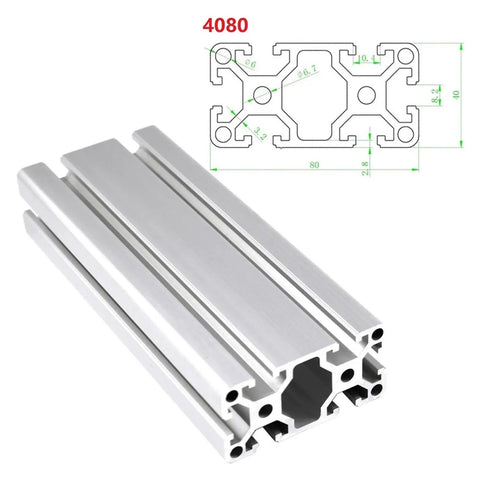 4080 Aluminum Profile Extrusion 8mm T Slot 6063 T5 Anodized Linear Rail For CNC Machine And 3D Printer European Standard Available In 800mm 900mm And 1000mm Lengths Heavy Duty DIY Metalworking Part, 4080 profile cross-section