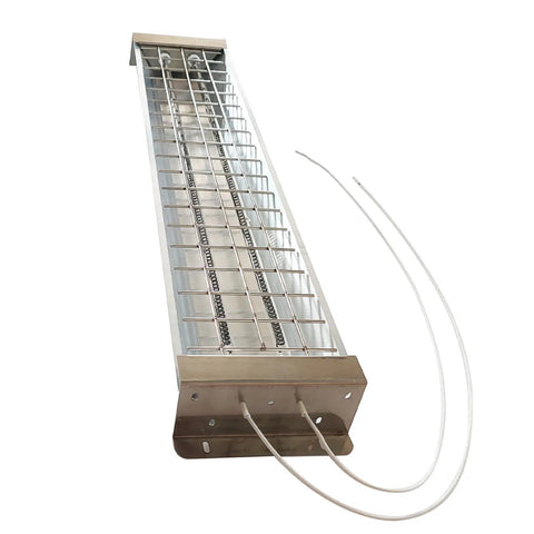 2000W Short Wave Infrared Carbon Fiber Heating Lamp 22 Inch Dual Tube Paint Curing Heater with heavy duty steel mesh guard top view