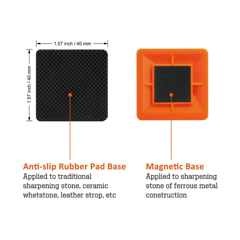 Angle Pyramid Whetstone Knife Sharpener Two Pack With Four Universal Angles 14 17 20 25 Degrees Magnetic Orange And Black Bases