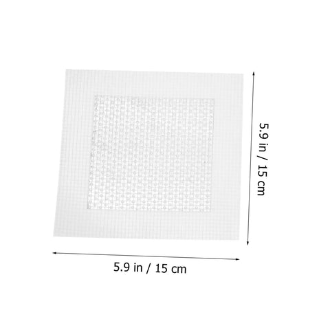 12 Pack Self-Adhesive Wall Repair Patches For Drywall - Fiberglass Mesh Kit, square patch with measurements shown