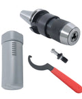 Keyless Collet Chuck For CAT40 CNC Milling Lathe Tool Holder One Half Inch Drill Chuck Spring Steel Frame Ultra Accurate Concentricity Easy Tool Change With V Groove Design with accessories