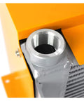 Close-up of G1 thread on Beefy Plate Fin Hydraulic Aluminum Oil Cooler For Industrial Machinery, Air Cooled Heat Exchanger Delivers Efficient Cooling Up To 2 MPa, Lightweight Yet Durable Aluminum Radiator For 24V DC AH1470T-CA