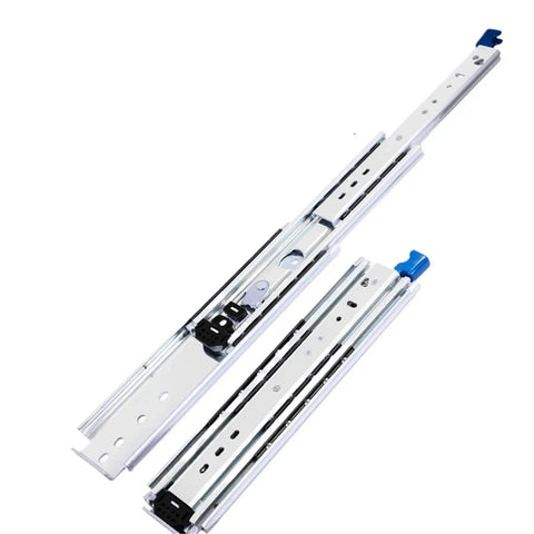 Heavy Duty Full Extension Ball Bearing Drawer Slides One Pair Cold Rolled Steel Cabinet Rails, 500 lb capacity.